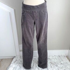 JAG High-Rise Straight Leg Pull-On Stretch Corduroy Pant in Gray - Size 8